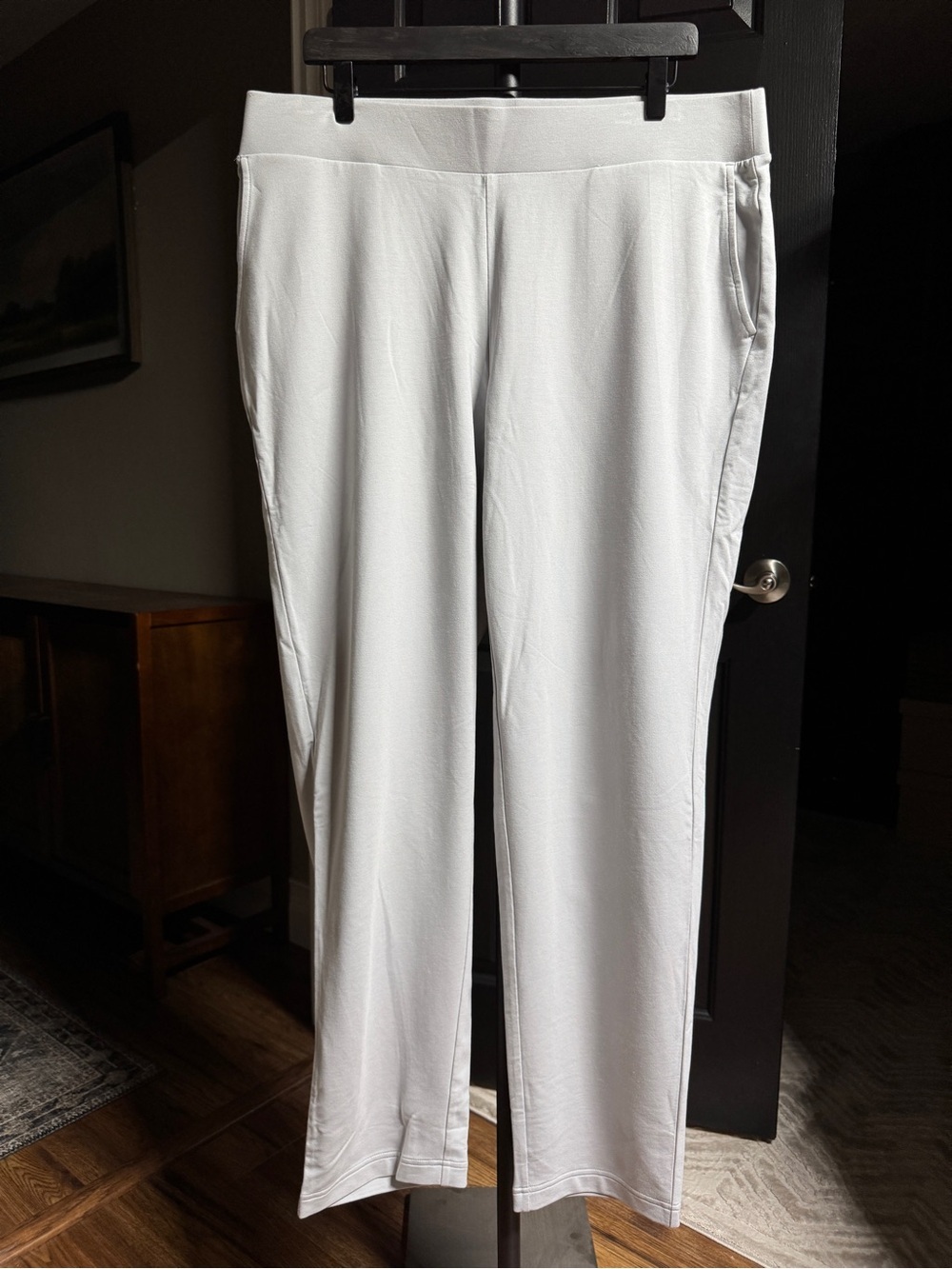 {J. Jill} "Affinity French Terry Slim Leg" Light Blue Tapered Straight Leg WP15
